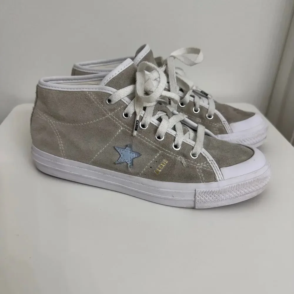 Converse x Alexis Sablone One Star Pro Mid Sneakers Gray Suede Sz 7.5